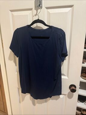 lululemon athletica Navy Short Sleeve Scoop Neck Tee